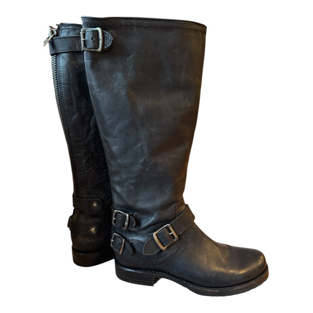Frye Veronica Boots Tall Black Knee-Length Back Zipper HTF